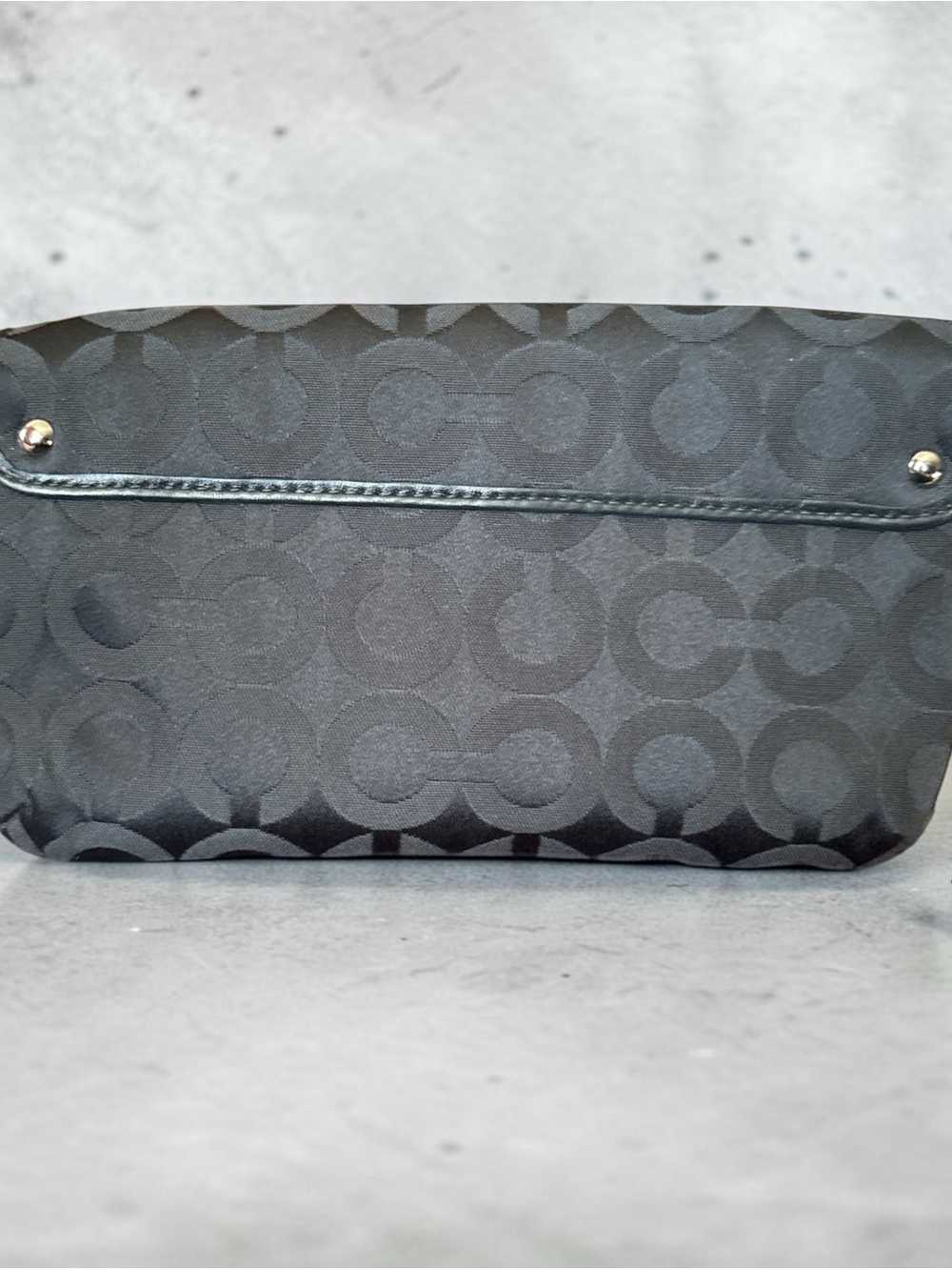 Coach Kristen Canvas Clutch with Silver Hardware & Tiffany Blue Satin Interior - Picture 3 of 11